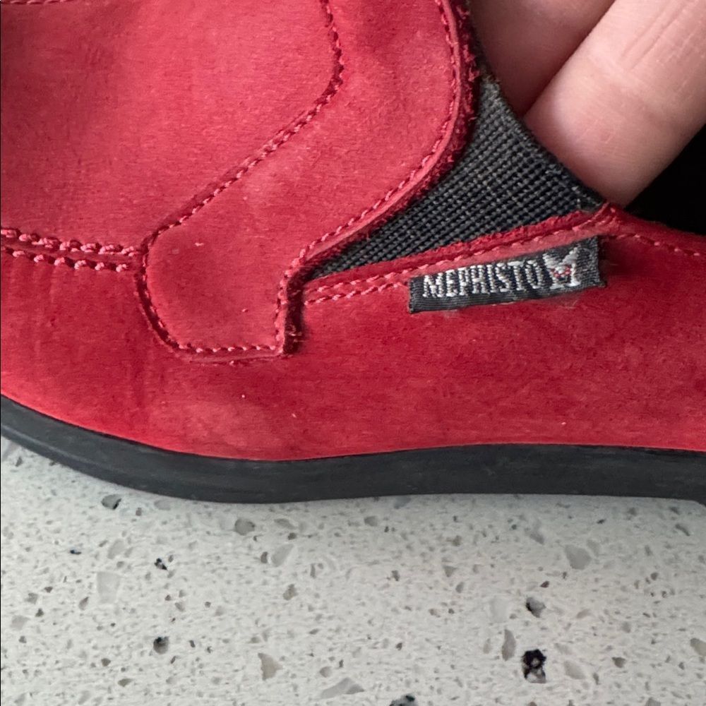 Mephisto Women’s Cool Air Breathable Red Suede Leather Loafers Slip-On Size 7.5 - Picture 4 of 14